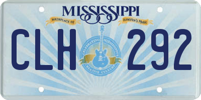 MS license plate CLH292