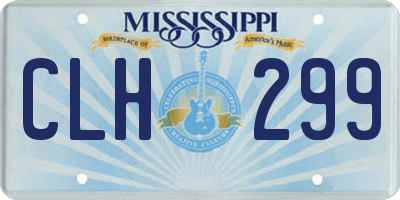 MS license plate CLH299