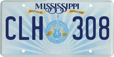 MS license plate CLH308