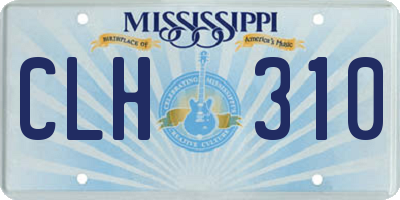 MS license plate CLH310