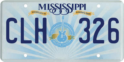 MS license plate CLH326