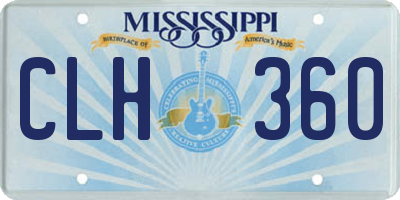 MS license plate CLH360