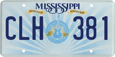 MS license plate CLH381