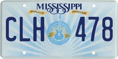 MS license plate CLH478