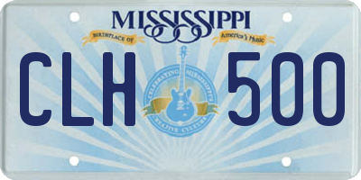 MS license plate CLH500