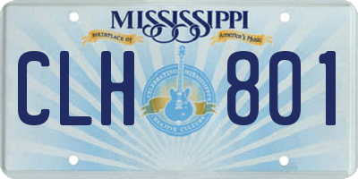 MS license plate CLH801