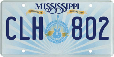 MS license plate CLH802