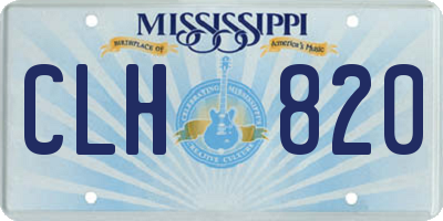MS license plate CLH820