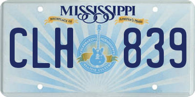 MS license plate CLH839