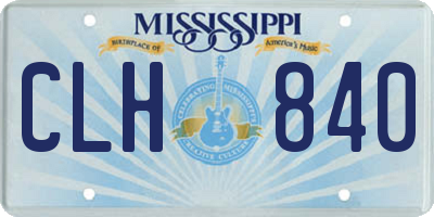 MS license plate CLH840