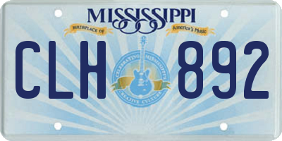 MS license plate CLH892