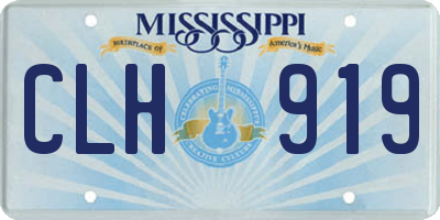 MS license plate CLH919