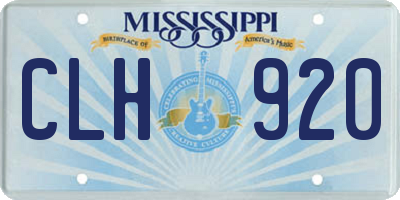 MS license plate CLH920
