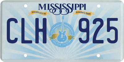 MS license plate CLH925