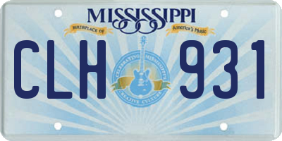 MS license plate CLH931