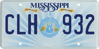 MS license plate CLH932