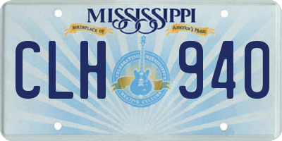 MS license plate CLH940