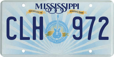 MS license plate CLH972