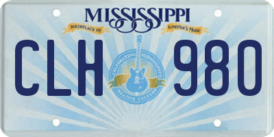 MS license plate CLH980