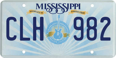 MS license plate CLH982