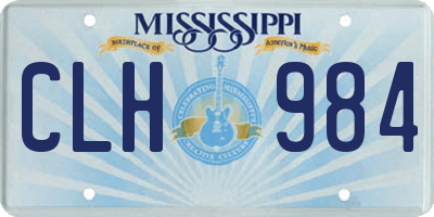 MS license plate CLH984