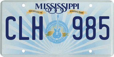 MS license plate CLH985