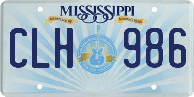 MS license plate CLH986