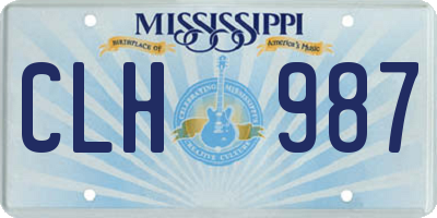 MS license plate CLH987