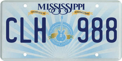 MS license plate CLH988