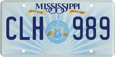 MS license plate CLH989