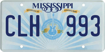 MS license plate CLH993