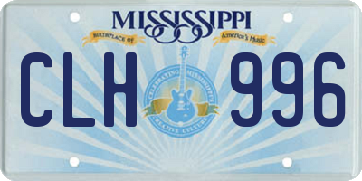 MS license plate CLH996