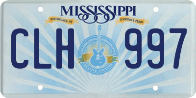 MS license plate CLH997