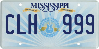 MS license plate CLH999