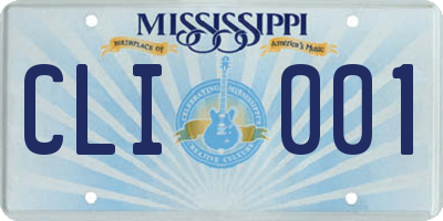 MS license plate CLI001