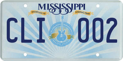 MS license plate CLI002