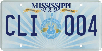 MS license plate CLI004