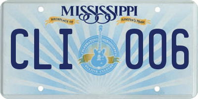 MS license plate CLI006