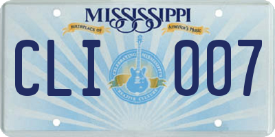 MS license plate CLI007