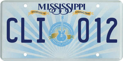 MS license plate CLI012