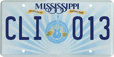 MS license plate CLI013