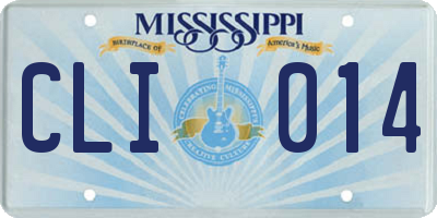 MS license plate CLI014