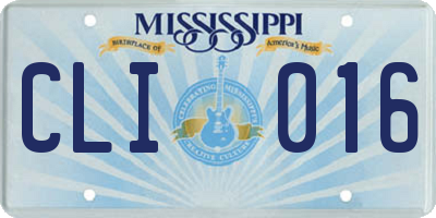 MS license plate CLI016