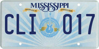 MS license plate CLI017