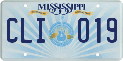 MS license plate CLI019