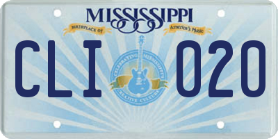 MS license plate CLI020