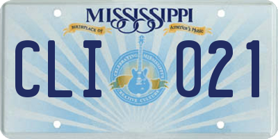 MS license plate CLI021