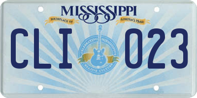 MS license plate CLI023