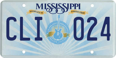 MS license plate CLI024