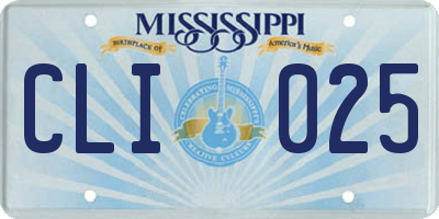 MS license plate CLI025